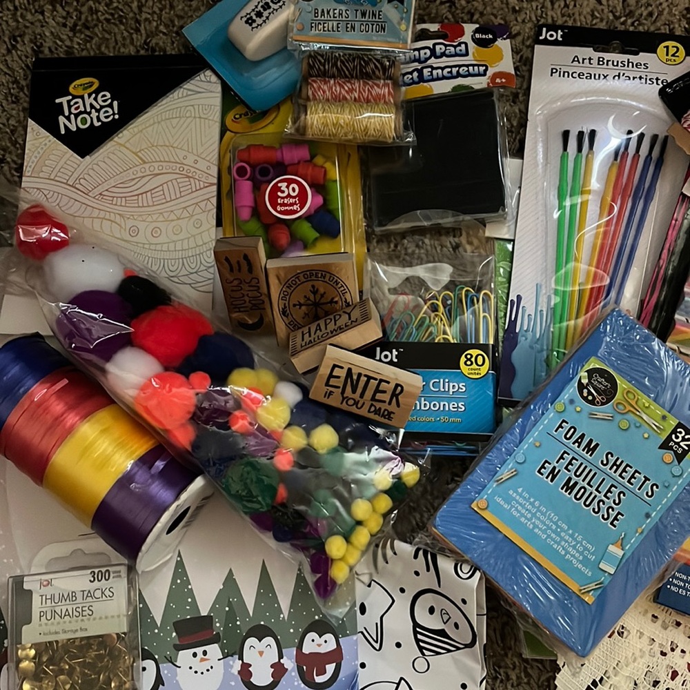 Mystery box of junk journal/art & office supplies